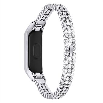 Rhinestone Decor ruostumattomasta Steel valmistettu kellorannekello Samsung Galaxy Fit-e / SM-R375