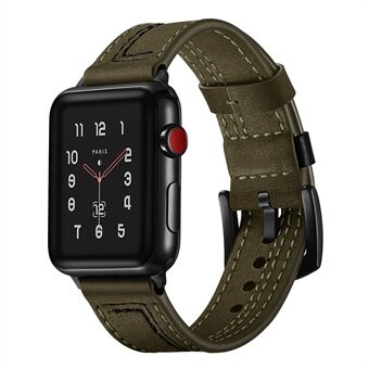 7-muotoiset ompeleet aitoa nahkaa -kellonranneke Apple Watch -sarjaan 6 SE 5 4 44mm / sarja 3 2 1 42mm