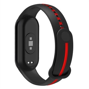 Pehmeä silikoniranneke Xiaomi Smart Band 8 -kaksiväriselle säädettävälle rannehihnalle soljella