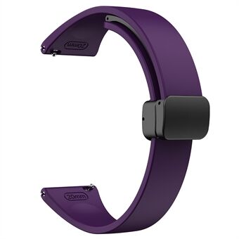 22 mm silikoninauhat Garmin Forerunner 265 / 255 / Vivoactive 4 / Venu 2 , urheilukellon ranneke mustalla magneettisella taitettavalla soljella