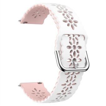 Hollow Plum Blossom kelloranneke Samsung Galaxy Watch6 / Watch6 Classic / Watch 5 / Watch 5 Pro / Watch4 / Watch4 Classic , 20 mm silikoninen kaksivärinen ranneke