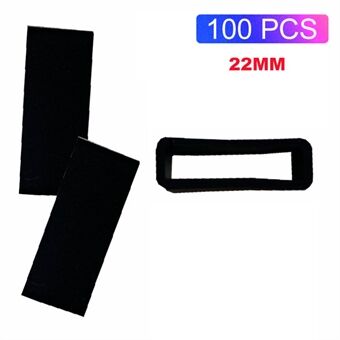 100PCS/Pack Silicone Buckle Ring Loop Holder for Smart Bracelet Watch Band, Size: 22mm - Black