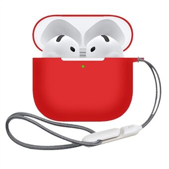 AirPods 4:lle Kotelo Bluetooth-kuulokkeiden Silikonikotelo Kuulokkeiden Suojakotelo, jossa on Kantohihna