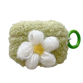 Apple Ring Pro Retro Flower Soft Fluff TPU -kuulokkeiden suojakuori Winter Bluetooth -kuulokkeiden pudotuksenkestävä suojus rengassoljella