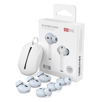 AHASTYLE PT40 3 parin korvakuulokkeiden suojus Apple AirPodsille latauskotelolla (2016) / (2019) / AirPods langattomalla latauskotelolla (2019), silikonisuojus, koko: L