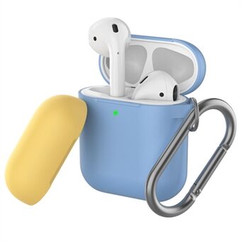 AHASTYLE PT-46 AirPods-laturille latauskotelolla (2016) / (2019) / AirPods, jossa on langaton latauskotelo (2019) Kontrastivärinen jaettava kansi silikonipudotuksenestoholkki - runko-laivastonsininen / yläosa