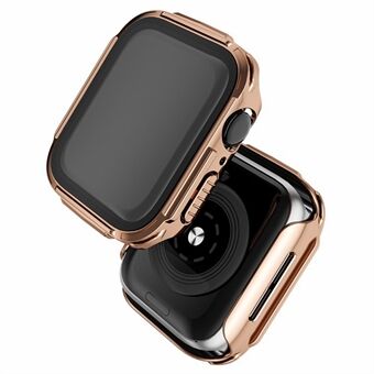 Apple Watch Series 7:lle 45 mm Tyylikäs sähköpinnoitettu PC Smart Watch -kotelon suojakuori, jossa on karkaistu lasi näytönsuoja