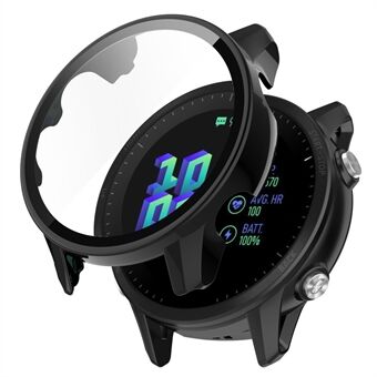 Garmin Forerunner 955 Full Protection Hard PC Watch -kotelon suojus karkaistulla lasilla näytönsuojalla