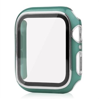 Apple Watch SE (2022) 44 mm:n all-inclusive-kellon suojus, kaksivärinen galvanoitu PC-kotelo, jossa on karkaistu lasi näytönsuoja