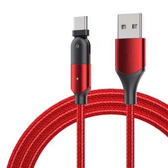 ZFXCT-WYA09 käämisarja 3A USB-C-tyypin 180° pyörivä kulmalatausdatakaapeli, 2M