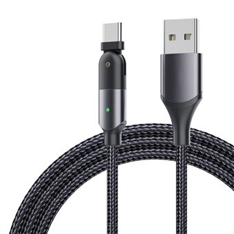 ZFXCT-WY0G käämityssarja 3A USB - Type-C 180° pyörivä kulmalatausdatakaapeli, 1,2M