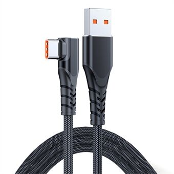 2m 6A 66W pikalatauskaapeli USB Type-C suorakulmainen punottu datajohto Huawei Samsung