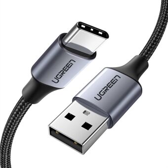 UGREEN 0,5 m 3A Max Quick + tiedonsiirto 2 in 1 USB2.0 - Type-C alumiinikuorikaapeli