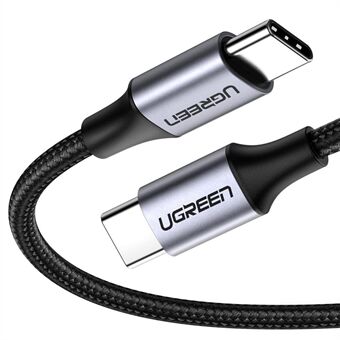 UGREEN 1,5 m 60 W PD-pikalatausjohto Huawei Matebookille/MacBookille/iPad Pro USB C - Type C nailonpunottu tiedonsiirtokaapeli