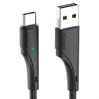 ESSAGER 3M Type C -latauskaapeli Nylon punottu USB Type C 3A pikalataukseen 480Mbps lähetysjohto - musta