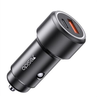 YESIDO Y42 42W USB + Type-C Dual Ports QC3.0/PD Fast Charging Car Charger