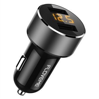 FLOVEME Autolaturiadapteri 18W 3.6A Kaksi USB-porttia Tupakansytyttimen LED-näytöllä