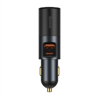 BASEUS Share Together USB+Type C kaksoisportti 120W pikalataus autolaturi tupakansytyttimellä 12-24V autoon