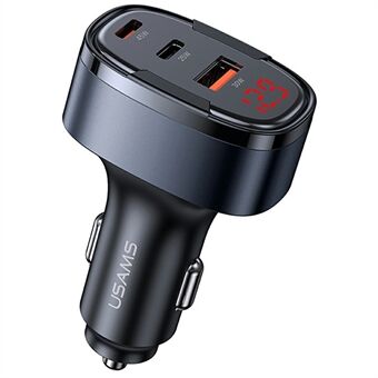 USAMS CC257 C42 100W Type-C + USB + iP Kolmella Portilla Alumiiniseos Nopea Autolaturi