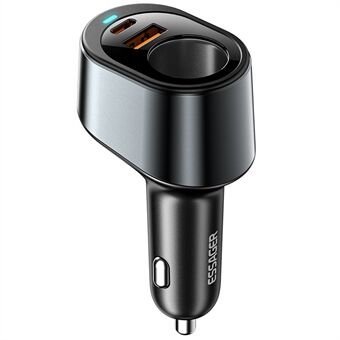 ESSAGER 120W USB+Type-C -autolaturisovitin tupakansytytinpistorasialla