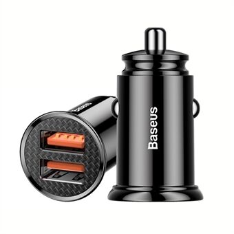 BASEUS Autolaturi Dual QC3.0 30W QC3.0/QC2.0/SCP/PE+/AFC - Musta