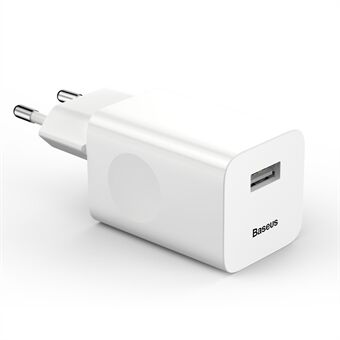 BASEUS 24W Yhdellä USB-portilla varustettu Langaton Pikalaturi - Valkoinen / EU-pistoke