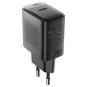 ACEFAST A104 PD 25W Pikalataussovitin GaN Yhden Portin USB-C Seinälaturi, EU-pistoke