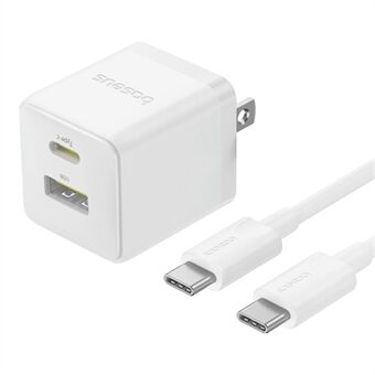 BASEUS Palm USB+Type-C Dual Port 20W Pikalaturi US Plug Seinälataussovitin 60W Type-C Kaapelilla