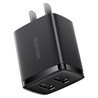 BASEUS Compact Charger 2U 10.5W Seinälaturi Kannettava Mini Latauspalikka kahdella USB-portilla (CN-pistoke)