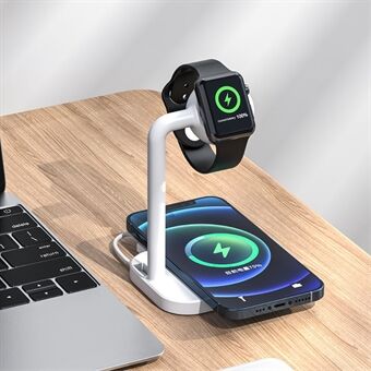 2 in 1 Magneettinen langaton latausasema työpöydälle Apple Watch/iPhone langattomalle pikalatausasemalle