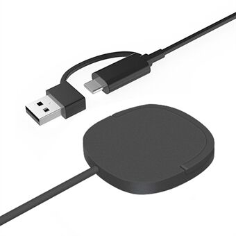 W-91 15W Magneettinen Langaton Laturi USB+Type-C 2-in-1 Liitäntäkaapelilla ja Taitettavalla Telineellä