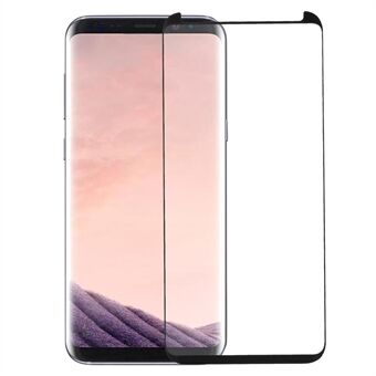 RURIHAI for Samsung Galaxy S8 + Plus SM-G955 3D kaareva, täysin liimattu, täysin karkaistu lasi -näytönsuoja + näytönsuojan työntölevy - musta