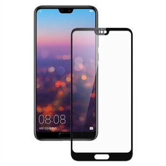 Panssarilasi - täysikokoinen karkaistu lasi - Huawei P20 - musta