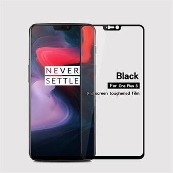 MOFI 9H Anti-burst 2.5D Arc Edge, täysikokoinen karkaistu lasinen näytönsuoja OnePlus 6: lle - musta