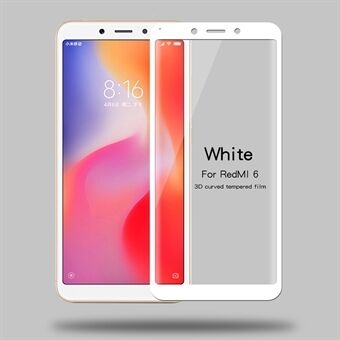 MOFI 3D kaareva täysikokoinen panssarilasi - karkaistu lasi - Xiaomi Redmi 6 (kaksoiskamera: 12MP + 5MP)