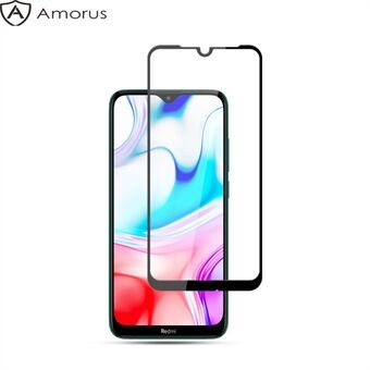 AMORUS-koko liima-koko näytön silkkipainettu karkaistu lasikalvo Xiaomi Redmi 8A / 8: lle