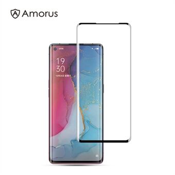 AMORUS täysikokoinen 3D kaareva karkaistu lasikalvo [Full Glue] Oppo Reno3 Pro/Reno4 Pro/Reno5 Pro