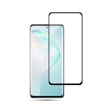 MOCOLO-silkkipainettu karkaistun lasin koko näytön peittävä kalvo [koko liima] - Samsung Galaxy A91 / S10 Lite - musta