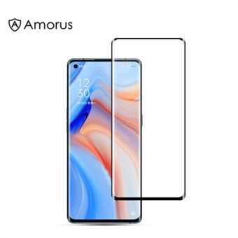 AMORUS 3D täysikokoinen kaareva karkaistua lasia oleva täysliimakalvo Oppo Reno4 Pro 5G: lle