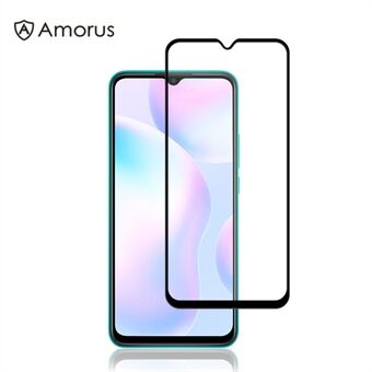 AMORUS Full Glue täysikokoinen silkkitulostus suojaava karkaistu lasi näyttökalvo Xiaomi Redmi 9A/9C//9C NFC:lle