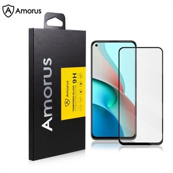 AMORUS Silkscreen HD Full Glue -näytönsuoja karkaistusta lasista - Xiaomi Mi 11 Lite 4G / 5G - musta