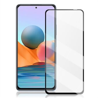 MOCOLO Silk Print HD Full Screen Coverage Full Glue Tempered Glass Protector for Xiaomi Redmi Note 10 5G/Poco M3 Pro 5G - musta