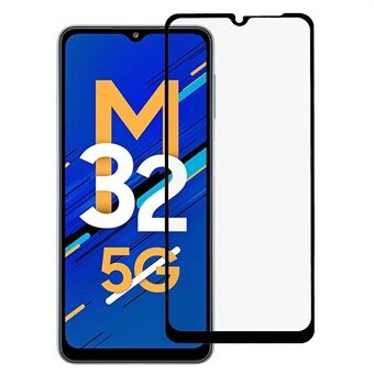 RURIHAI Täysi peittävä Täysi liima 2.5D Toissijaisesti kovettuva kosketusherkkyys korkea alumiini-piilasisuojakalvo Samsung Galaxy M32 5G:lle