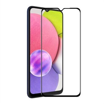 HAT- Prince Ultra kirkas täysikokoinen täysliima, sormenjälkiä estävä silkkitulostus 6D karkaistu lasi näytönsuoja Samsung Galaxy A03s:lle (164,2 x 75,9 x 9,1 mm)