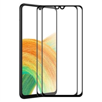 ENKAY 2kpl / setti Samsung Galaxy A33 5G 6D Full Size Full Glue Tempered Glass Film Silkkitulostus Näytönsuojus Suojakalvo