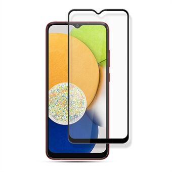 MOCOLO näytönsuoja Samsung Galaxy A03 -puhelimelle (164,2 x 75,9 x 9,1 mm), koko kansi, koko liima, toissijaisesti kovettunut kirkas kosketussilkkipainatus karkaistu lasikalvo - musta