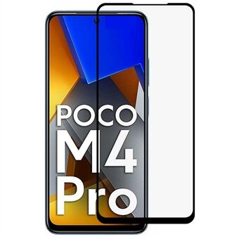 Xiaomi Poco M4 Pro 4G:lle räjähdyssuojattu 9D sivuliima Täyspeittävä kalvo Silkkitulostus karkaistu lasi näytönsuoja