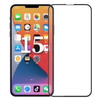 MOFI JK 3D Temperoitu lasikalvo-1 iPhone 15:lle Kaareva näytönsuoja HD Kirkas Korkea alumiini-silikonilasikalvo