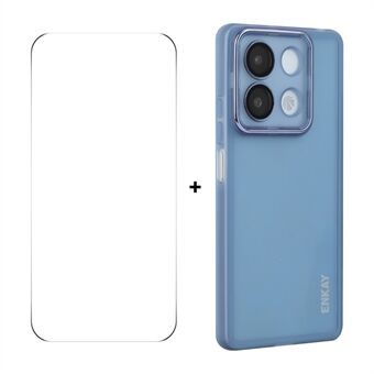 Xiaomi Redmi Note 13R Pro 5G ENKAY HAT PRINCE Kotelo Matta TPU Puhelinkuori Linssikalvolla + 9H Lasisuoja