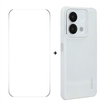 Xiaomi Redmi Note 13 5G ENKAY HAT PRINCE Kuori Mattapintainen TPU Puhelinkotelo Objektiivikalvolla + 9H-lasielementin Suojaaja